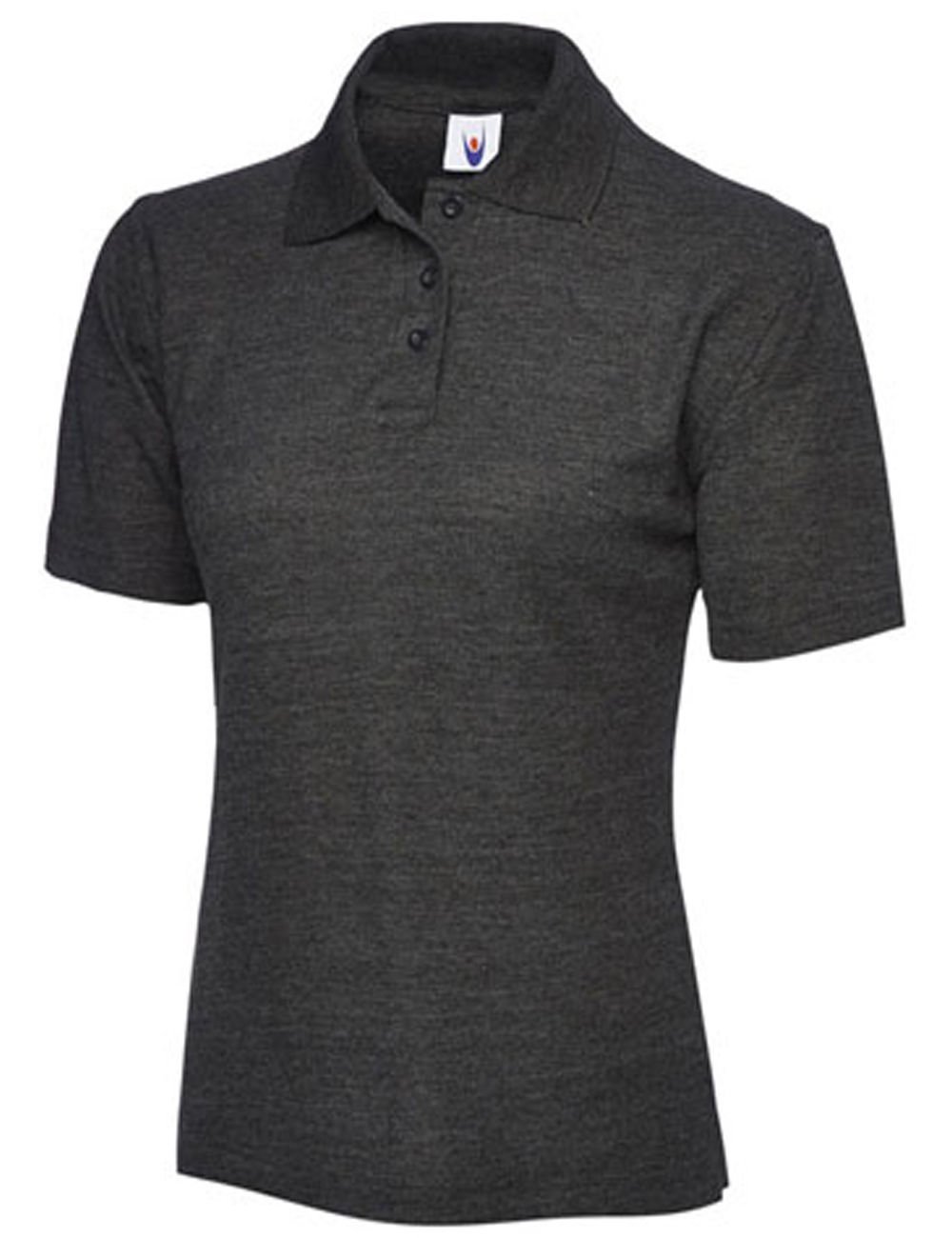 Ladies Premium Pique Polo Shirt (UK 8, Charcoal Grey)
