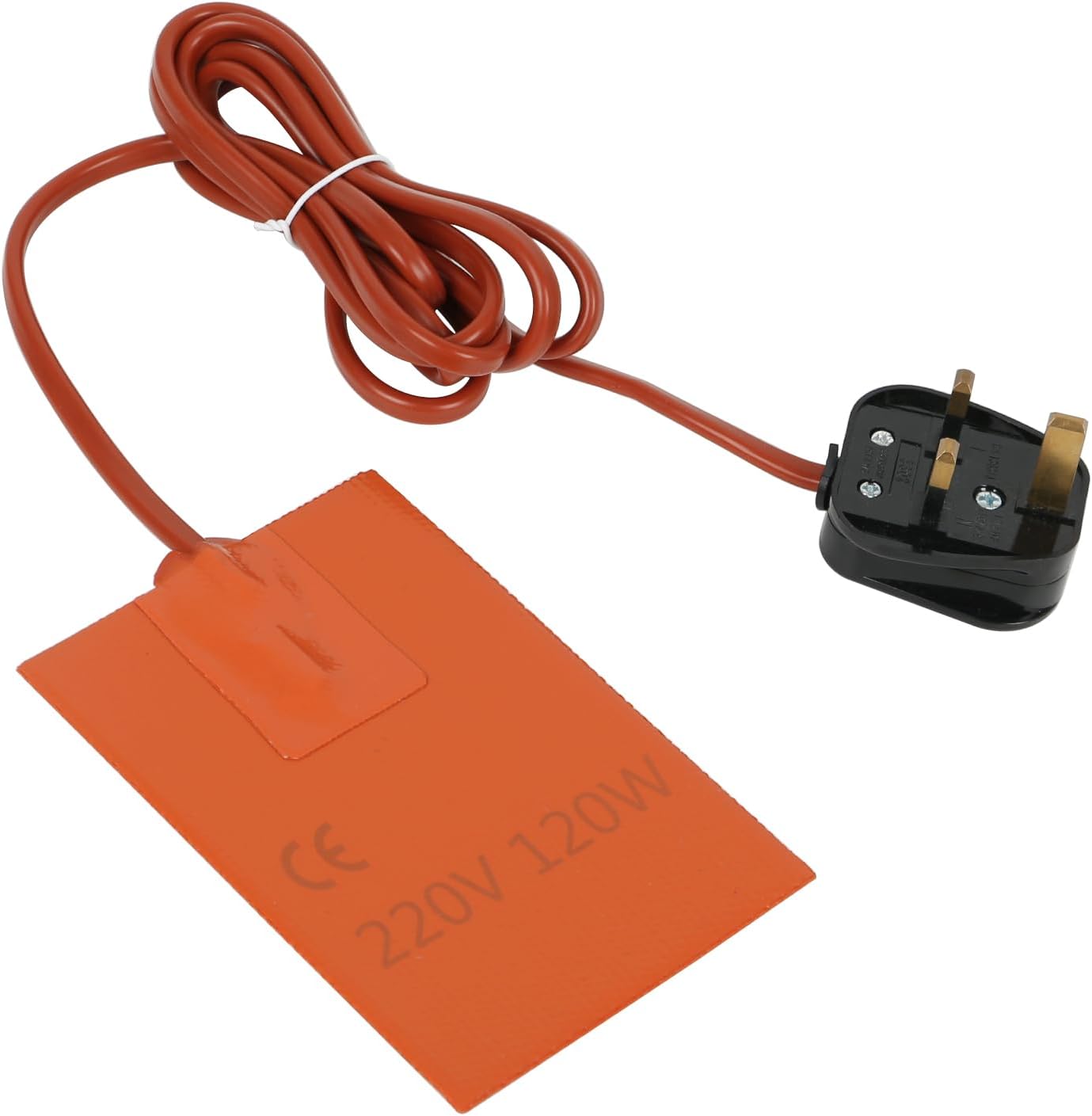 220V 120W Silicone Heating Pad, 13 x 9cm Car Engine Block Heater Pad with 2.1m Cable, Self Adhesive Car Engine Heater for Winter