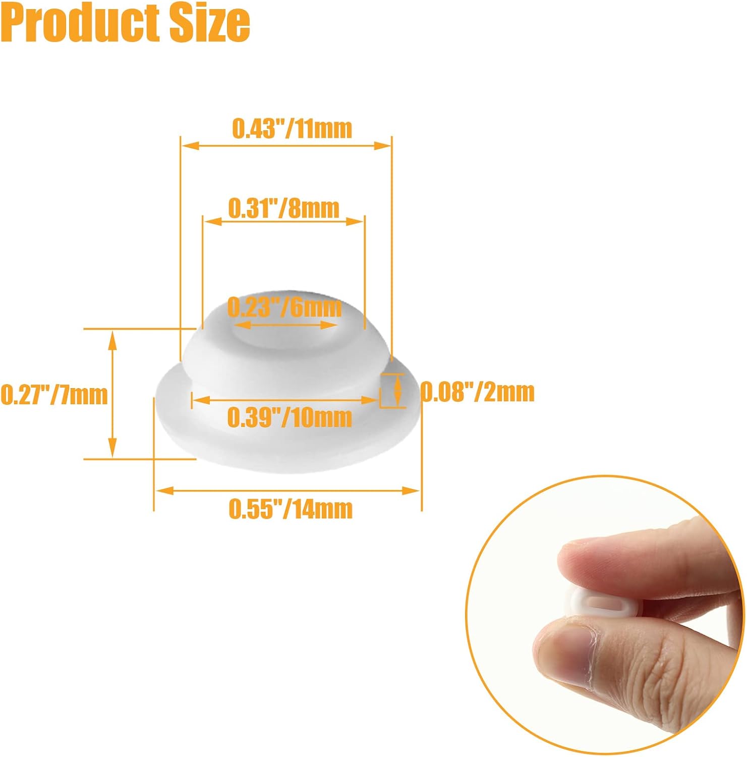 10pcs 3/8 Inch (10mm) Hole Plug, White Button Plugs