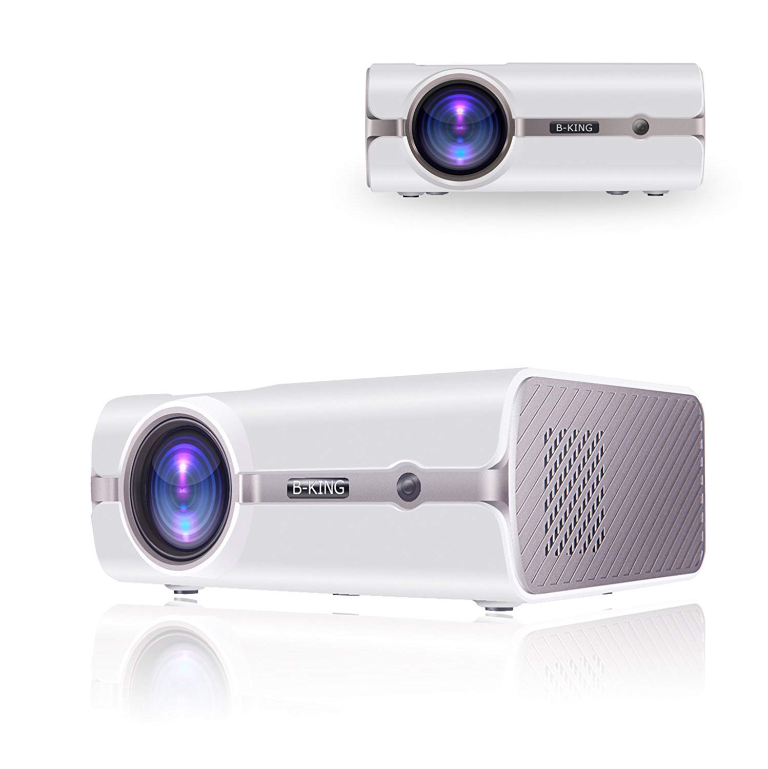 Video Projector, BeamerKing Portable Home Cinema Projector LED Projector 2200 Lumens Support Full HD 1080P HDMI USB VGA AV for Laptop iPhone Andriod Smartphone PS4 Xbox TV Box