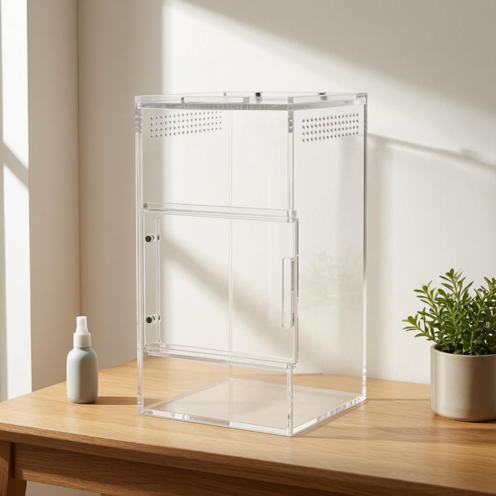 predolo Acryl 360-Grad-Sicht Mini mit Belüftung völlig transparent Acryl für Reptilienhalt, Aufzucht, Size to 1