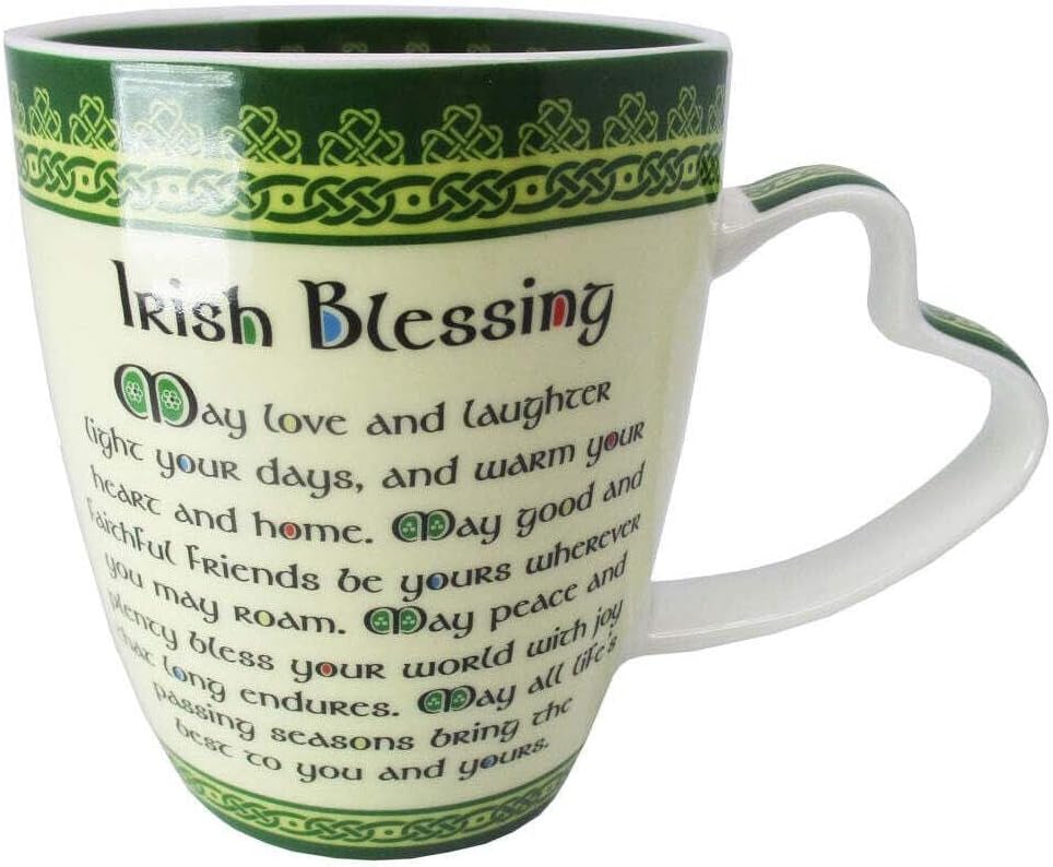 New Bone China Mug With Irish Blessing And Celtic Design, 380Ml