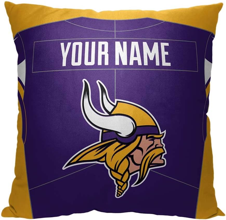 Northwest NFL Personalized Pillow, 18" x 18", Minnesota Vikings-Jersey