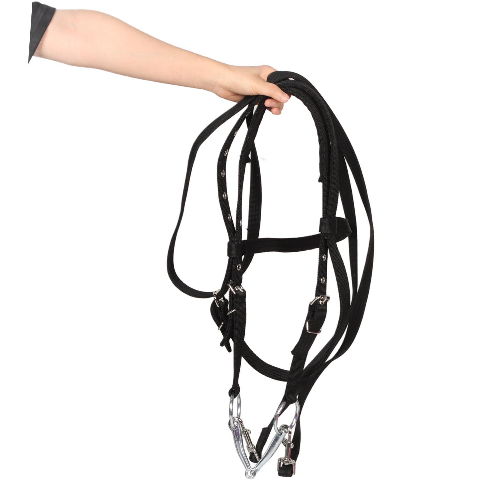TOYANDONA Redini equestri capezza per Cavallo in Corda capezze in Corda per briglie Inglesi per Cavallo alla capezza Cavezza in Corda per bovini Nylon Black