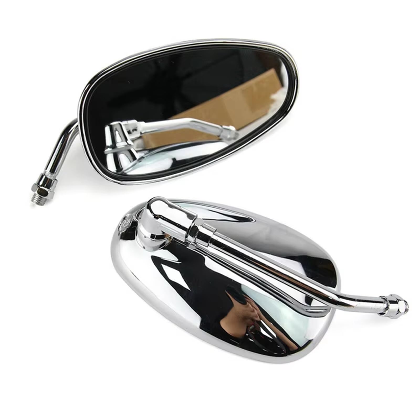 Specchietto retrovisore Cromato da 10 mm per Moto Chopper, specchietti Laterali per Moto Kawasaki