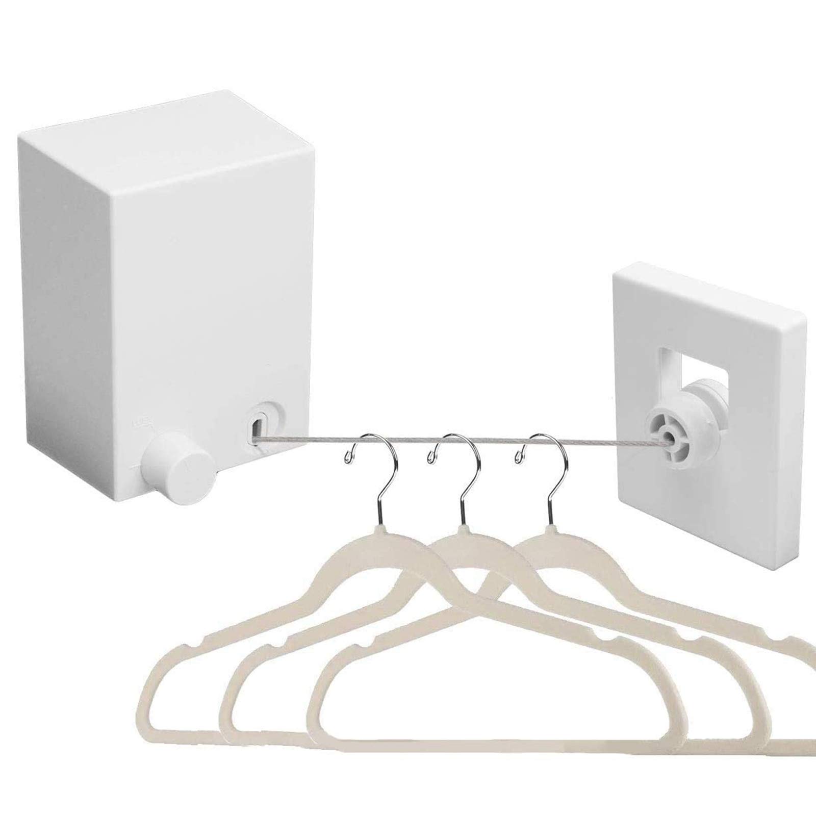 Retractable Washing Line with 4.2M Indoor Clothes Line Wall Mounted Heavy Duty Retractable Clothes Line Laundry Line Can Hanging Clothes 20kg, Best Gift For Family