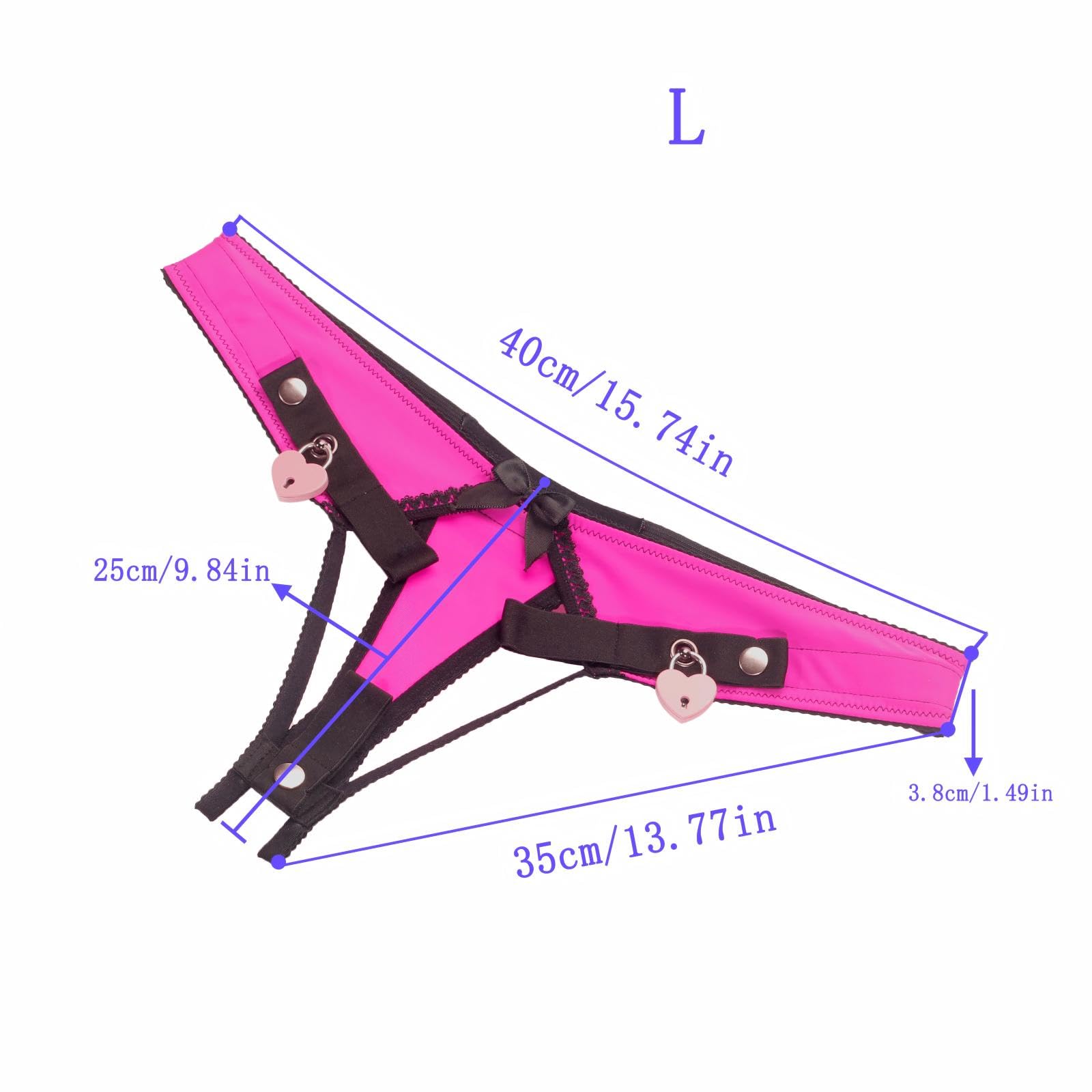 Sissy Sex Toys Cage de Chasteté Inversée avec Support d'Urinal Accessoire pour Ceinture de Chasteté avec 2 Cadenas Chastity Cage Légère et Confortable pour Attacher le Pénis d'un Homme (Pink,L)