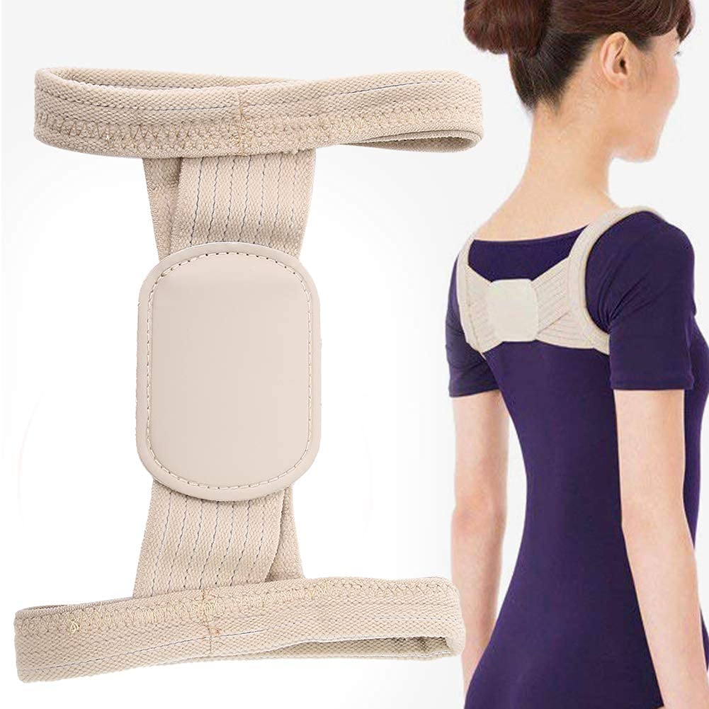 ExceforePosture Corrector, 2 Pcs Posture Correction Belt Back Spine Support Adjustable Upper Back Brace for Clavicle Support and Providing Pain Relief Women and Men, Breathable(L)