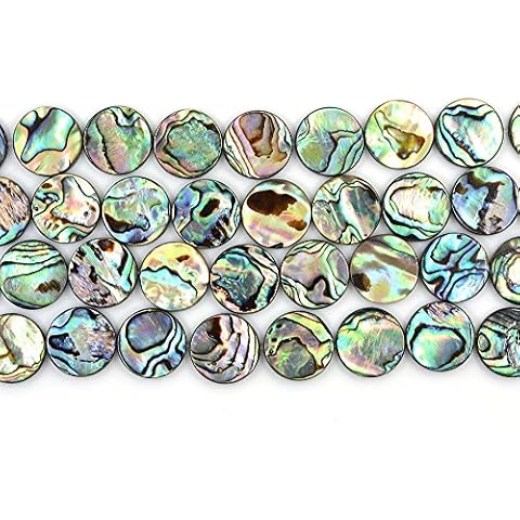 16mm Natural Abalone Shell Flat Coin Beads Strand 16 Inch Jewelry Making Beads Cover