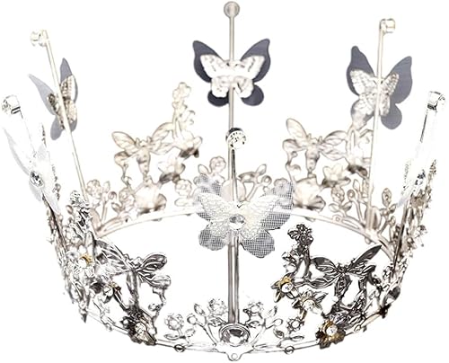 Boda Cumpleaños Corona Fiesta Suministros Reina Tiara Cristal Rhinestone Cake Decoración Decoración Decoración Vintage Decoraciones Plata