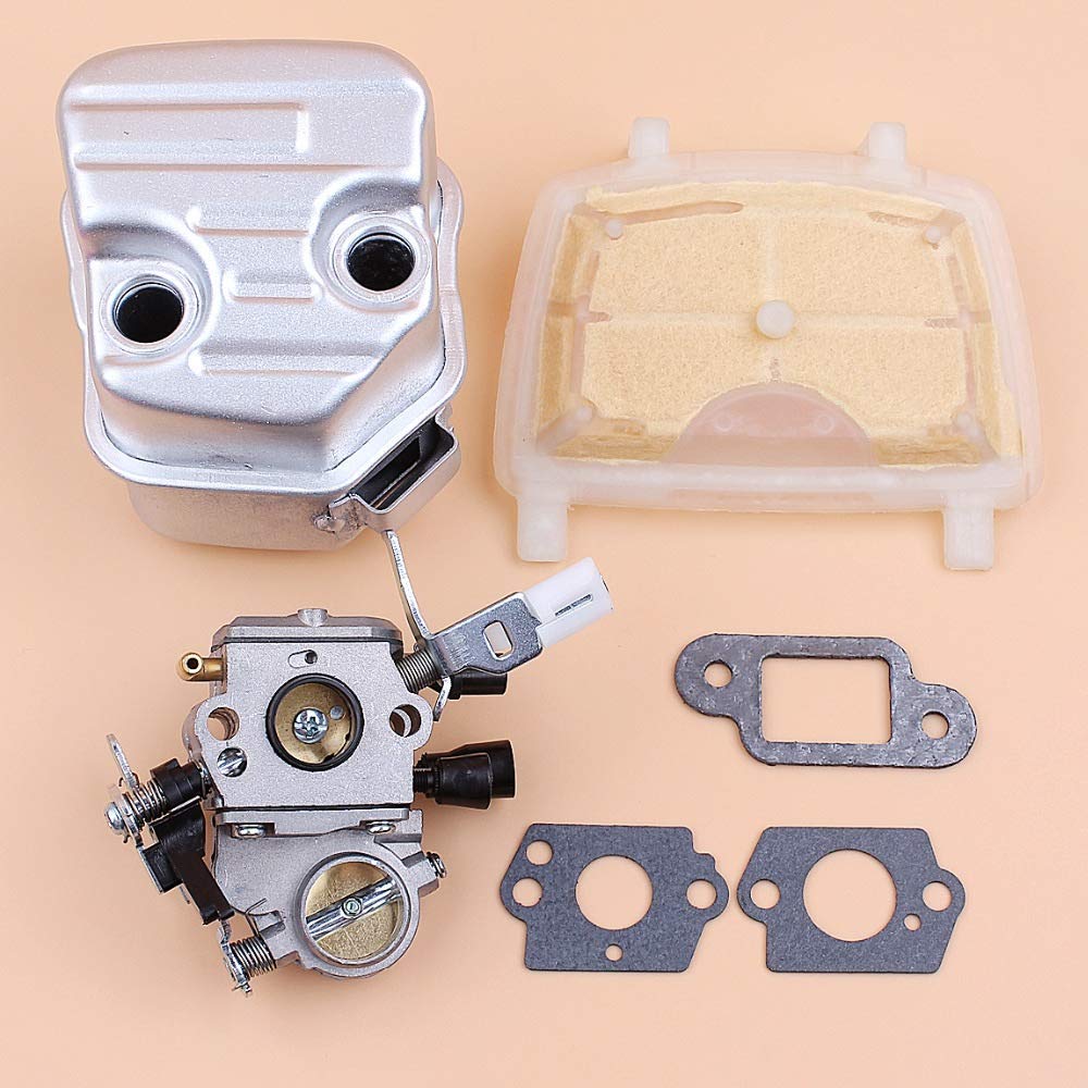 Kit de Filtro de Aire de Escape de silenciador de carburador Compatible con STIHL MS181 MS171 MS 181171 Piezas de Motosierra de Gasolina 1139140 0604 ZAMA C1Q-S269