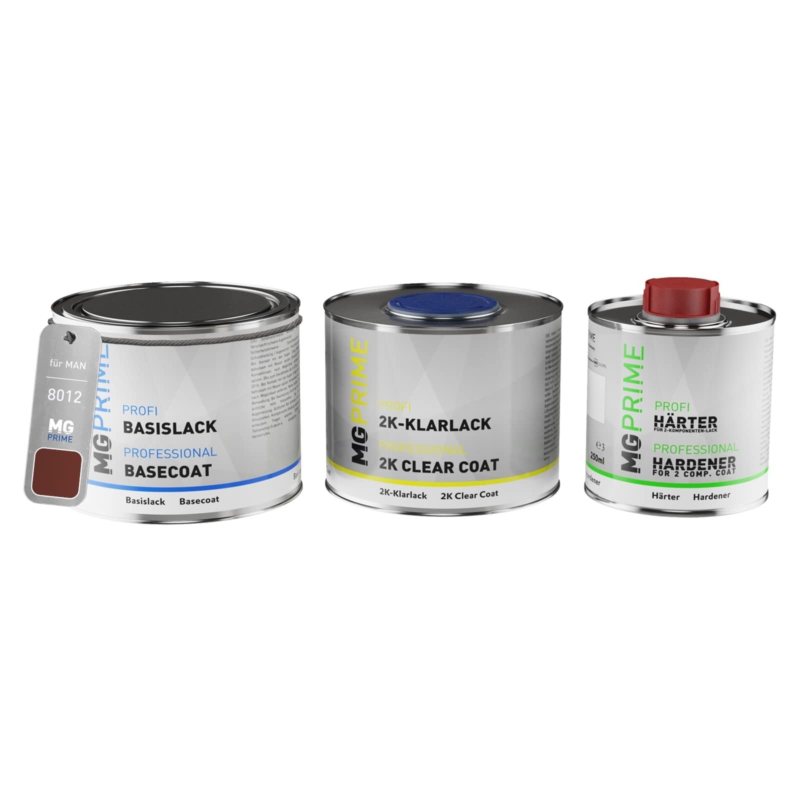 MG PRIME Kit pots de Peinture voiture pour MAN 8012 Rotbraun 1,25L