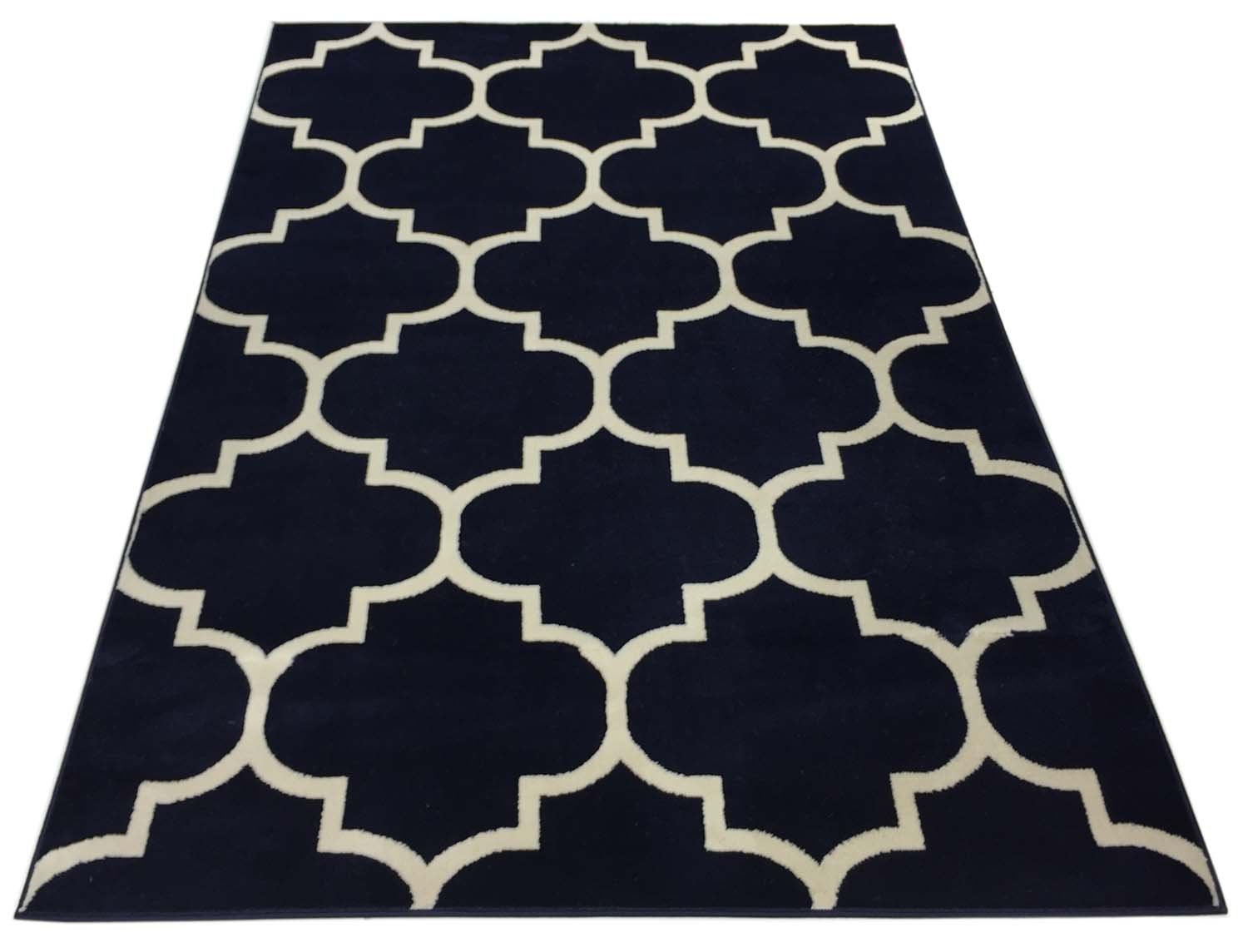 Studio Collection Trellis Area Rug Rugs Lattice Area Rug Rugs (Navy