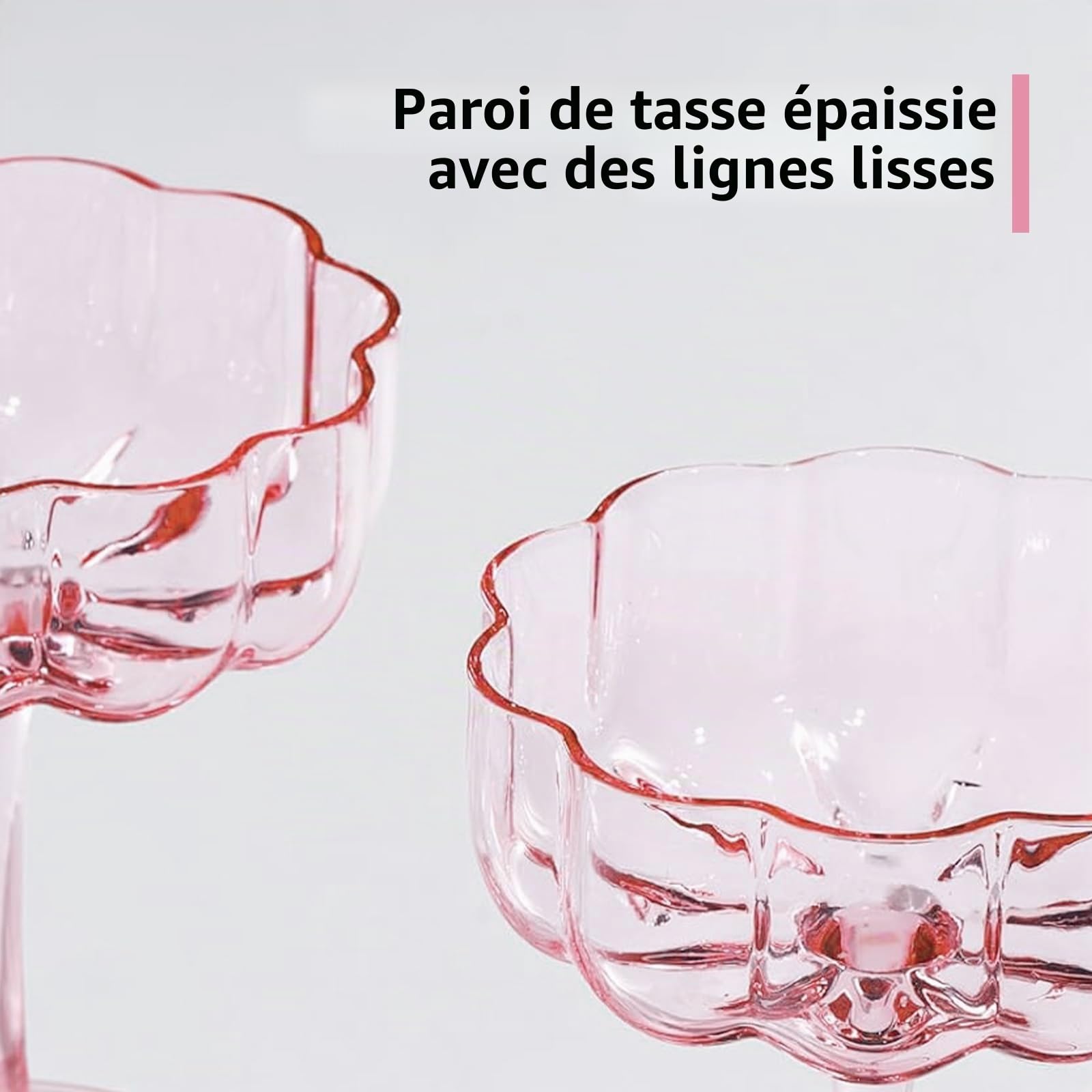 Lot de 6 verres à cocktail avec pétales ondulés - 200 ml - Verres à martini vintage - Coupe à champagne striée - Verres de bar - Cadeau d'anniversaire ou de mariage