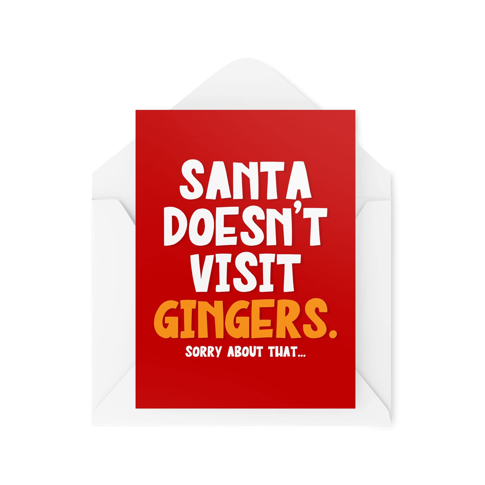 Funny Novelty Christmas Cards | Santa Doesn't Visit Gingers | Christmas Present Xmas Celebration | Banter Joke Funny | CBH1349