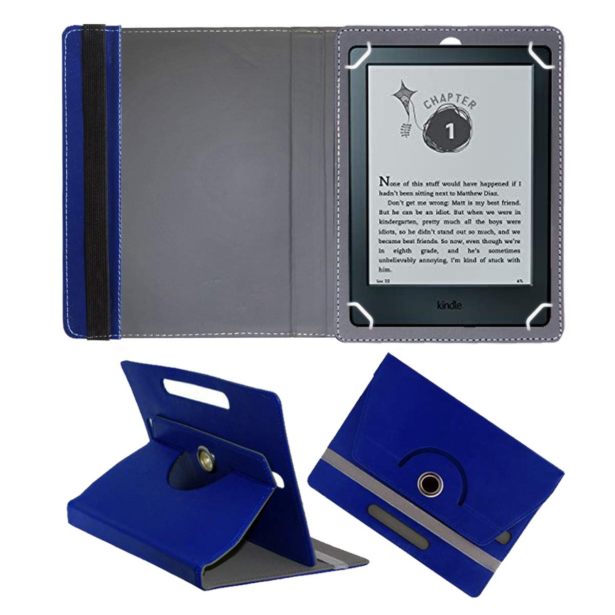 Fastway 7 Inch Rotating Leather Flip Case for Kindle 6" Glare-Free Tablet Cover Stand Blue (B07X5H5QJ6) Amazon Price History, Amazon Price Tracker