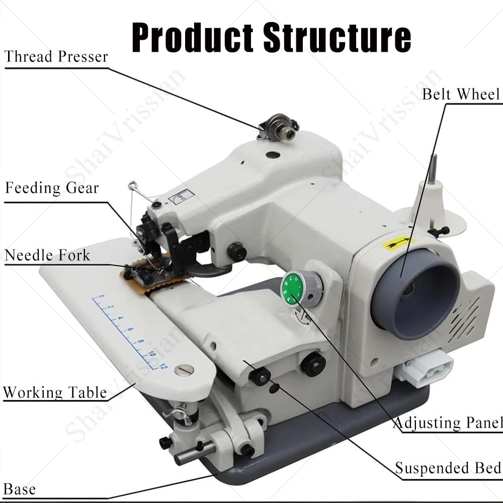Máquina Coser Modista Dobladillo Profesional,Máquina Acolchado Prendas,1200 RPM Velocidad Máxima,Puntada De Una Aguja,Alteraciones Dobladillo Pantalones