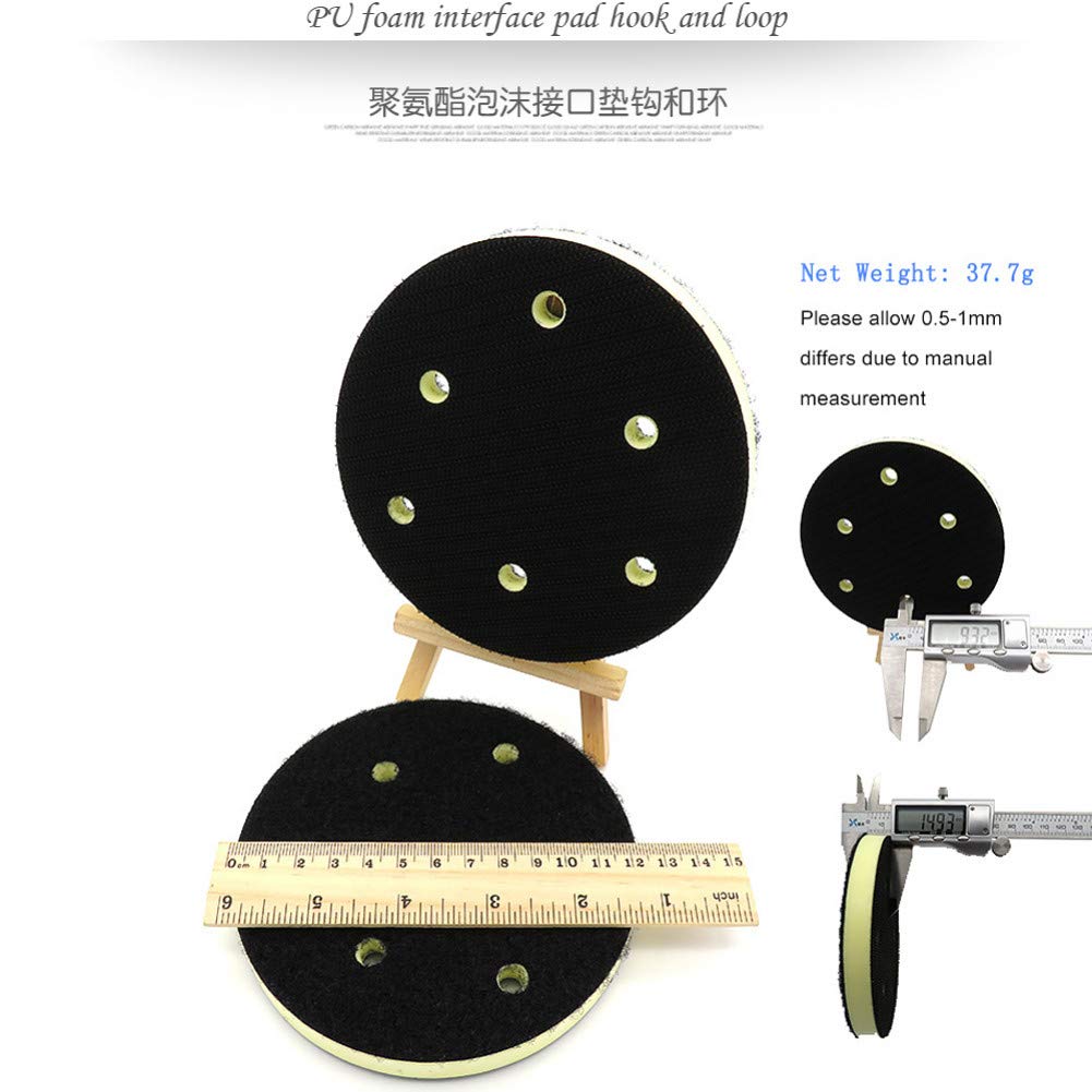 5PCS Almohadilla de interfaz de espuma de PU 5"125MM 6-Hole Densidad media Gancho y bucle Lijadora Almohadilla de respaldo Almohadilla de pulido Herramientas eléctricas Piezas