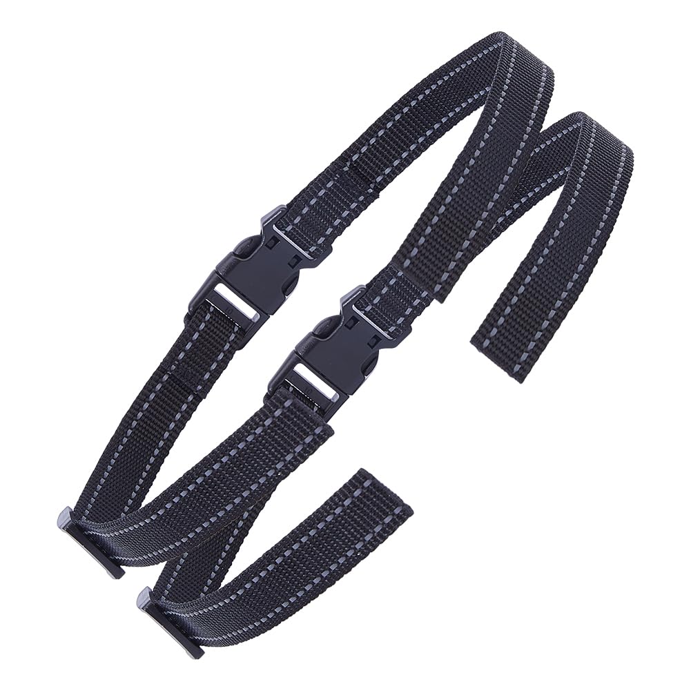 DICOSMETIC 2 Sets Collar Replacement Strap Adjustable Dog Collar Band 24.6x0.87~1.1 Inch/62.5x2.2~2.8cm Durable Nylon Replacement Strap Black Receiver Straps with Buckle for Night Walks Camping Hiking