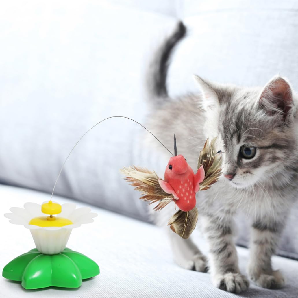 Interactief speelgoed voor katten, speelgoed voor katten met vlinder, interessant elektronisch speelgoed voor 360 graden roterende kittens, voor vogels, vlinders, fladder, speelgoed
