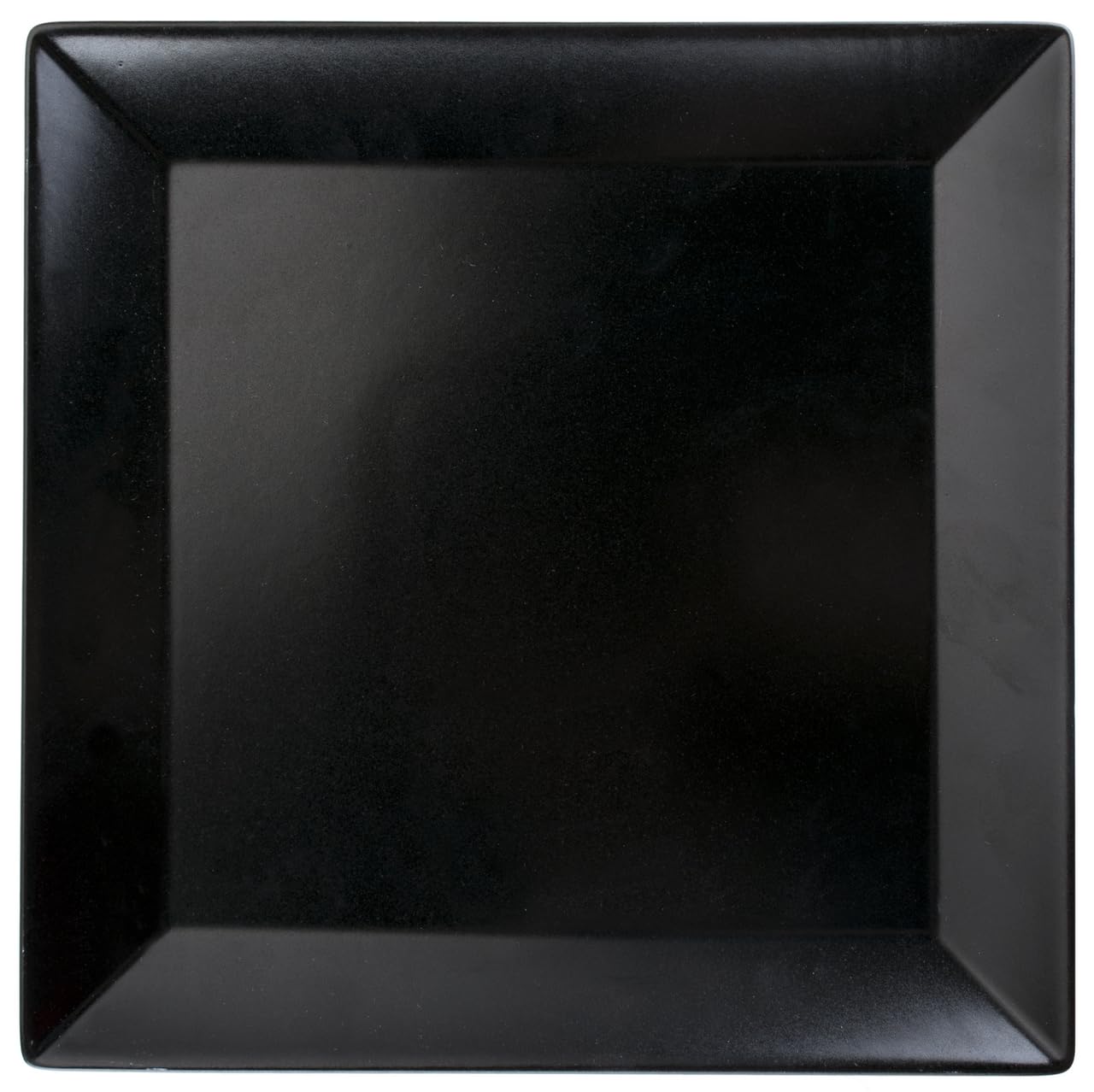 METRO Professional Platos llanos de cerámica de gres, 30 x 30 cm, cuadrados, negros, juego de 4 unidades, aptos para microondas y lavavajillas, apilables