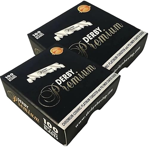 200 'Derby Premium' Single Edge Razor Blades for straight razor