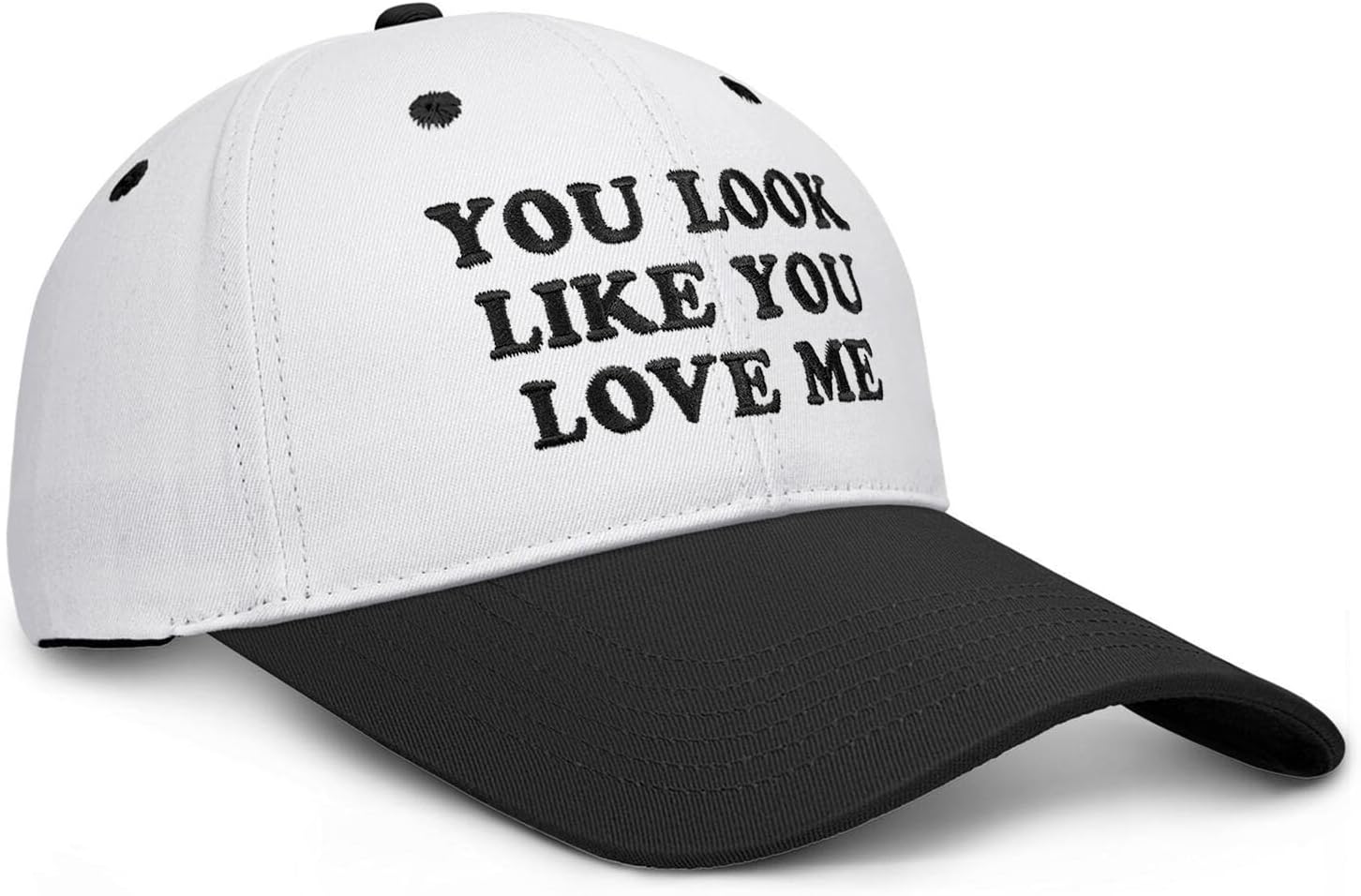 You Look Like You Love Me Hat, Funny Vintage Trucker Hats for Women Men, Trendy Embroidered Snapback Baseball Cap Black