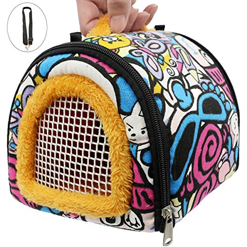 KAMEIOU Small Animal Carrier Bag Small Guinea Pig Hedgehog Carriers with Detachable Strap Double Zipper Travel Pets… - Image 8