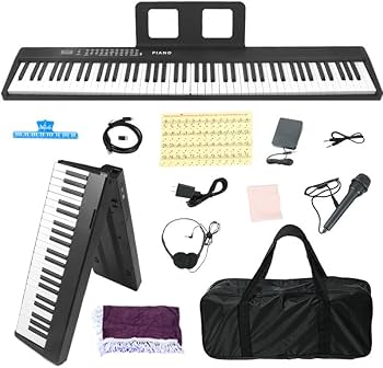 Amazon | Yumcute 電子ピアノ 88鍵盤 折りたたみ 2つ折り電子