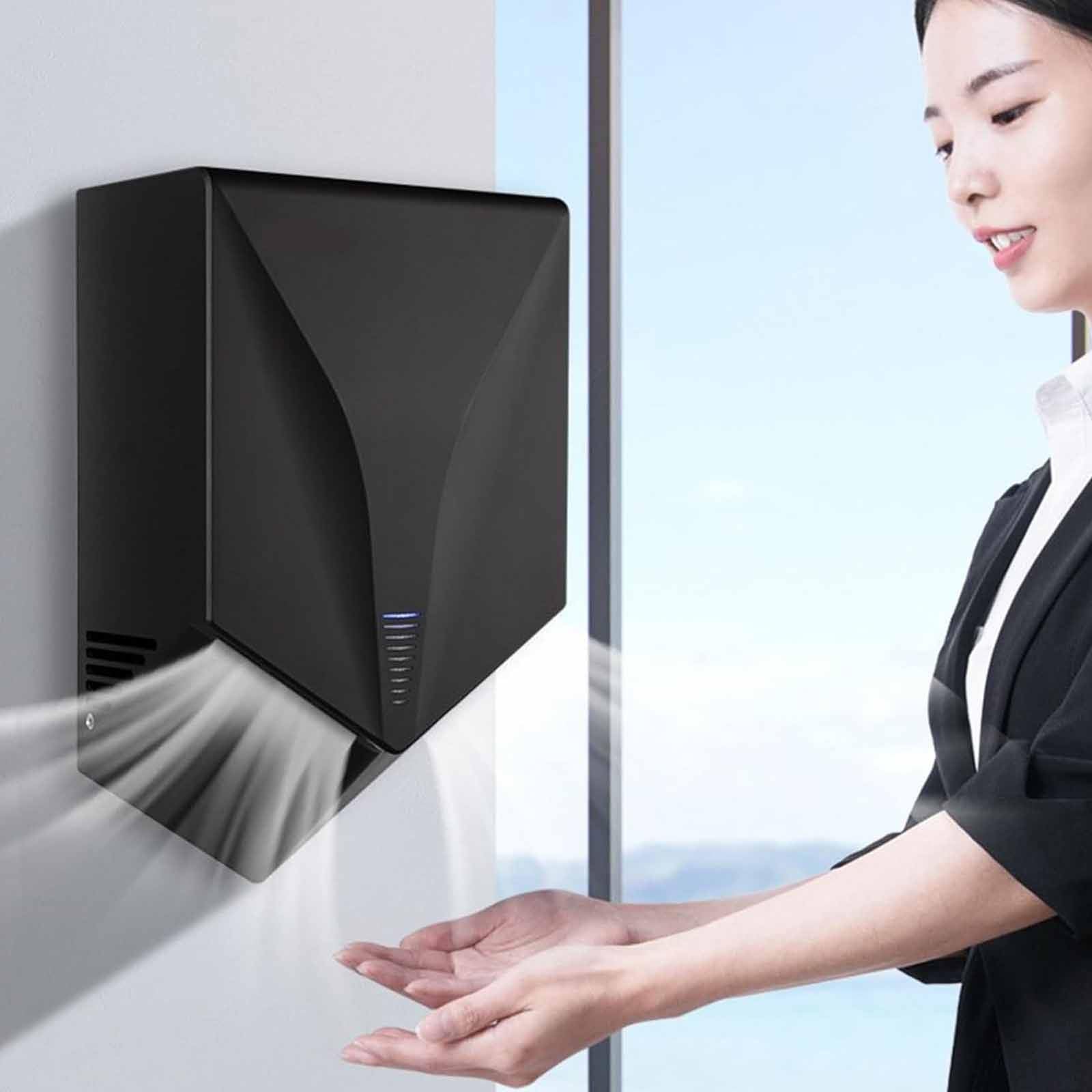 Hand Dryer,Fully Automatic Induction Bathroom Hand Dryer, Commercial Hand Dryer,Hand Dryer,Household Hand Dryer,Quick Drying in 6-10 Seconds,Suitable for Bathrooms and Hotels Black