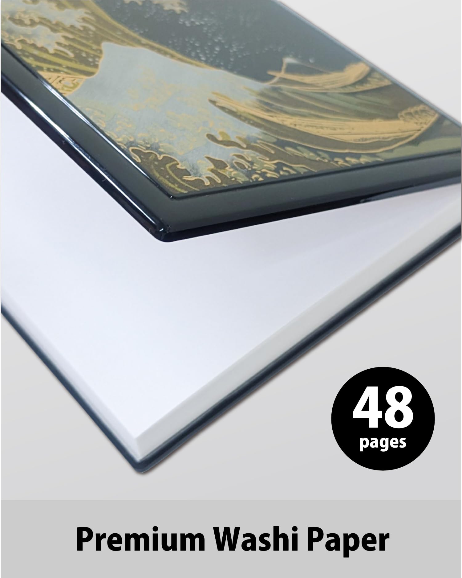 Wa-cho Goshuin-cho Journal Japonais Couverture Rigide Namiura Noir 48 Pages