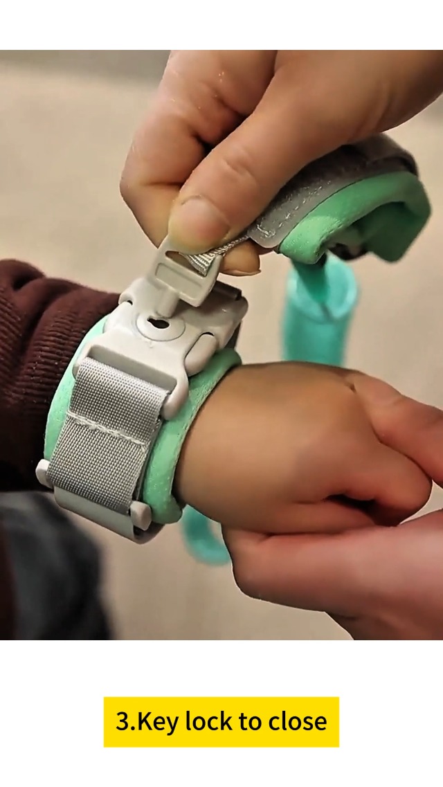 Bracelet Anti-perte Bébé Avec Laisse 2.5m - Harnais De Sécurité Avec Clé Et Velcro - Pour Enfants 1 à 6 Ans (Bleu)