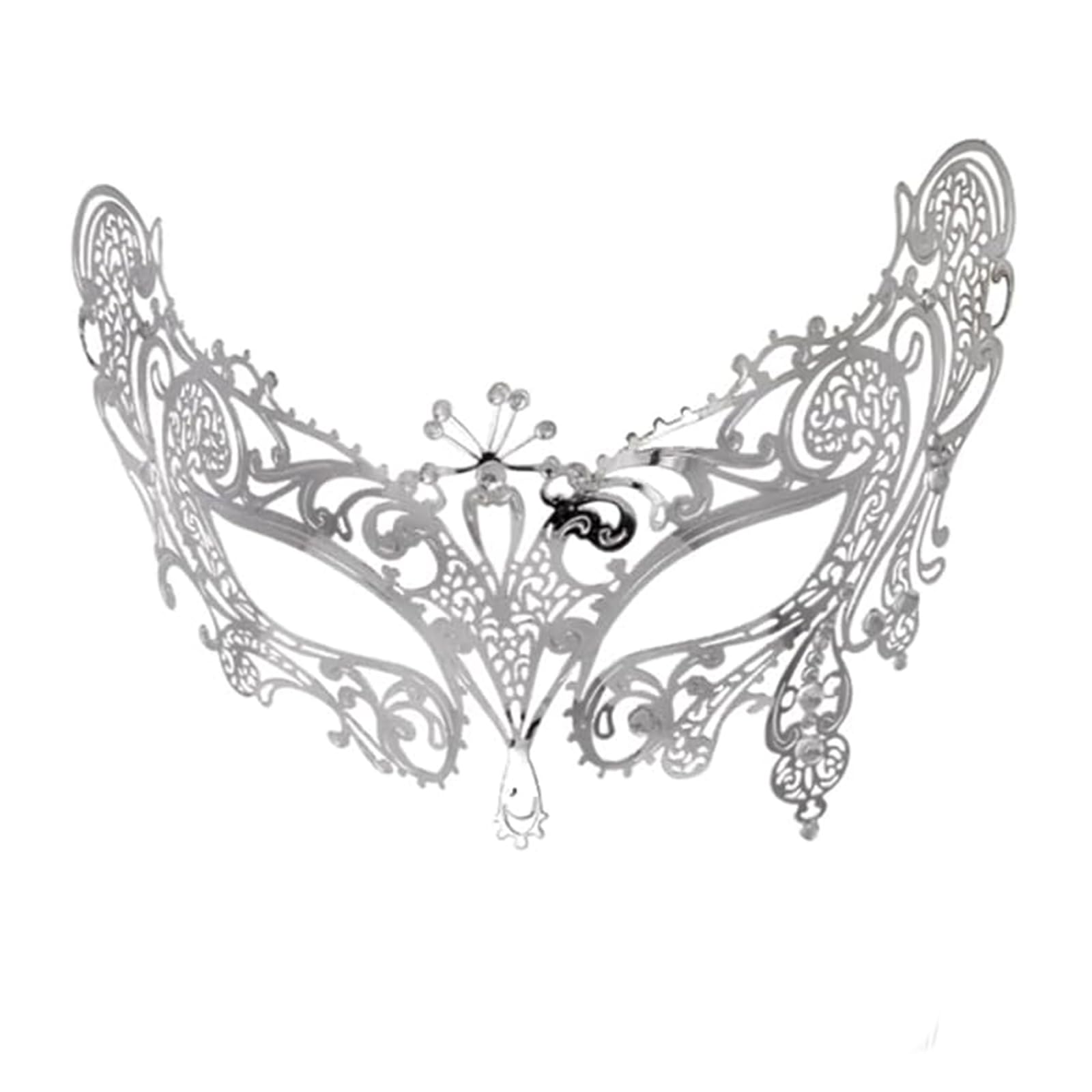 Masquerade Mask, Venetian Metal Ball Masks for Adults Silver Mardi Gras Party Mask