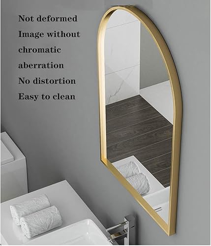 Miniatura 6 de Y&amp;J Espejo de baño de maquillaje, espejo de pared grande, espejos decorativos Hd, arqueado con marco, para dormitorio, sala de estar, hotel,