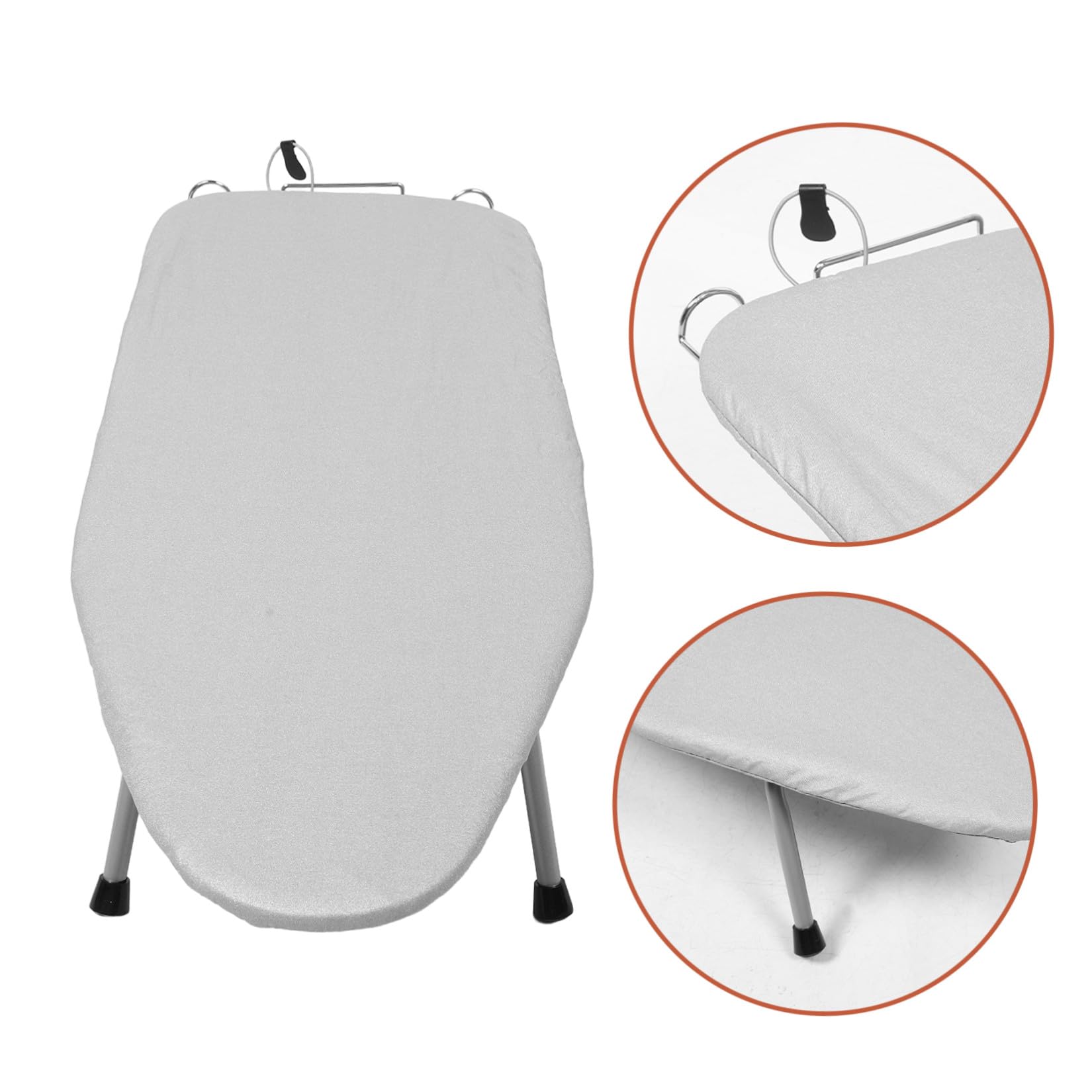 Toyvian Asse da Stiro Pieghevole da Tavolo per Uso Domestico con Struttura Rinforzata e Rivestimento in Tessuto Argento per Stirare Abiti con Ferro da Stiro