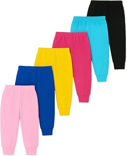 Trampoline Kids Cotton Blend Pyjamas Pack of 6 | Everyday Bottoms with Ribbed Ankles | Soft, Breathable Cotton Blend Blend...