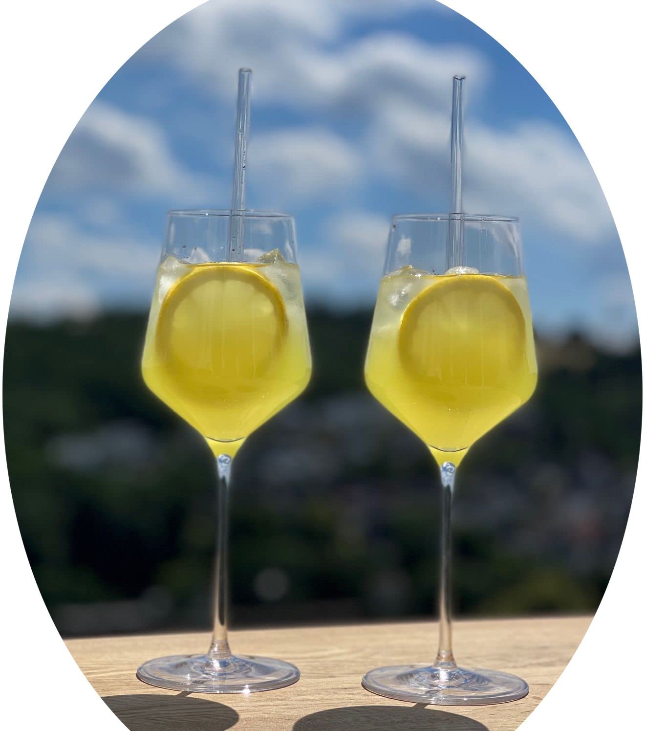 Topkapi elite 251.146 Limoncello Spritz Gläser Set Loretta - 6 Kelche 480ml | Bleifreie Kristallgläser inklusive Glashalmen für Limoncello Spritz & Wein Getränke, Hochwertiges Geschenkset Made in Germany