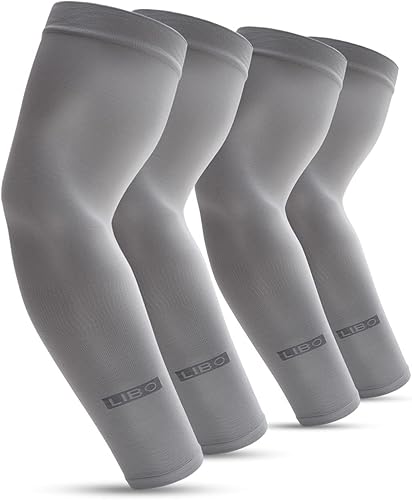 LIBO Mangas de brazo para hombres y mujeres, protección solar UV, manga deportiva para baloncesto, mangas refrescantes transpirables, cubierta de