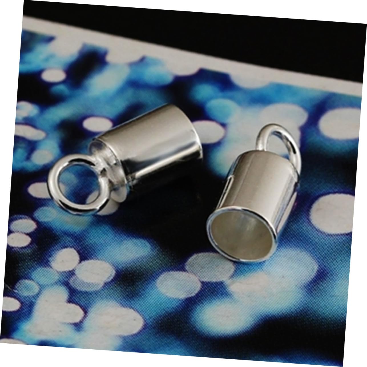 10 Stück Schmuck Verbindungsröhrchen Endclip aus Silber DIY Lederband Kordelverschluss für Halskette Armband Anhänger Langlebige Schmuckzubehör Verbinder mit Lochdurchmesser