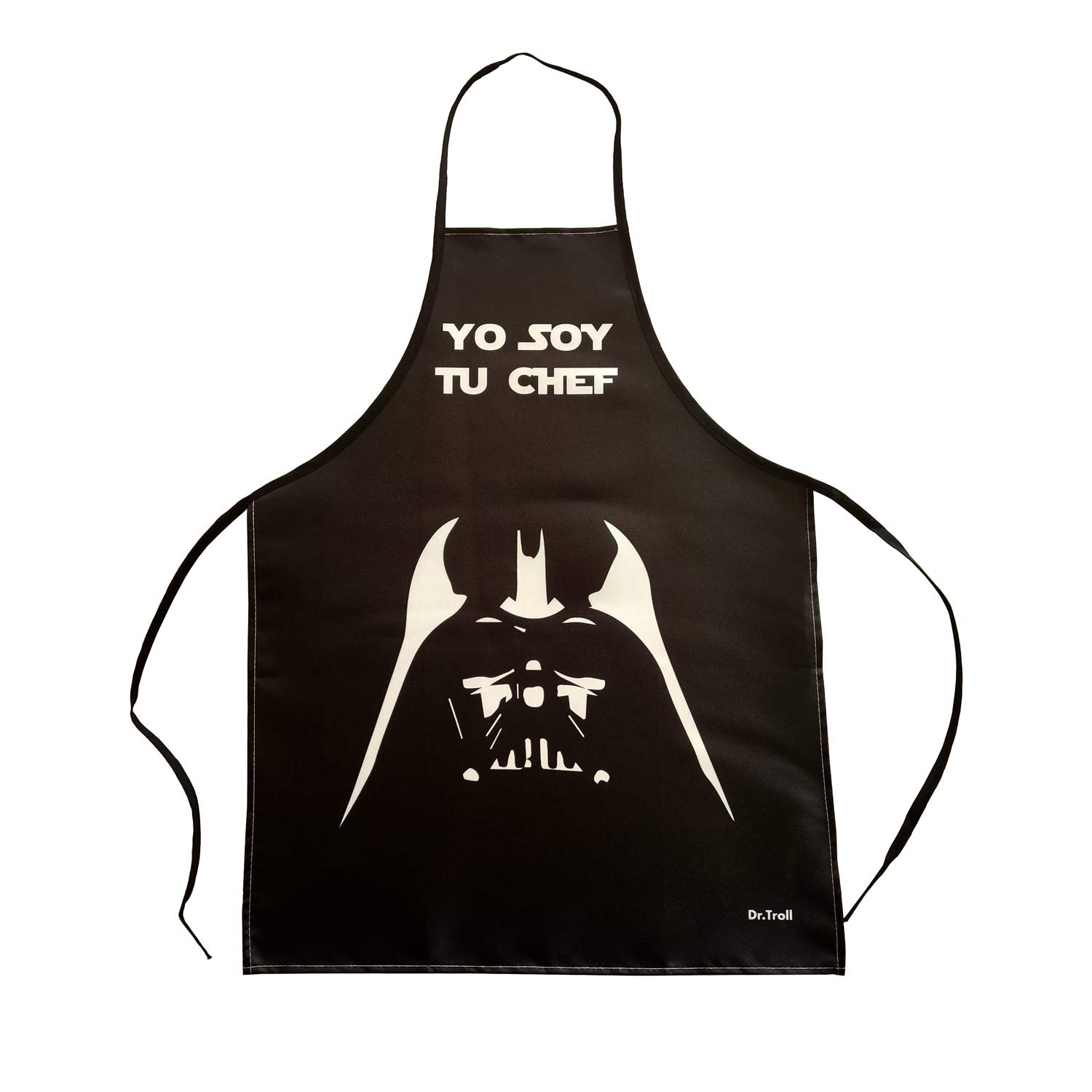 Dr. Troll Delantal Fan Art de Darth Vader y la Frase Yo Soy tu Chef, Color Blanco y Negro