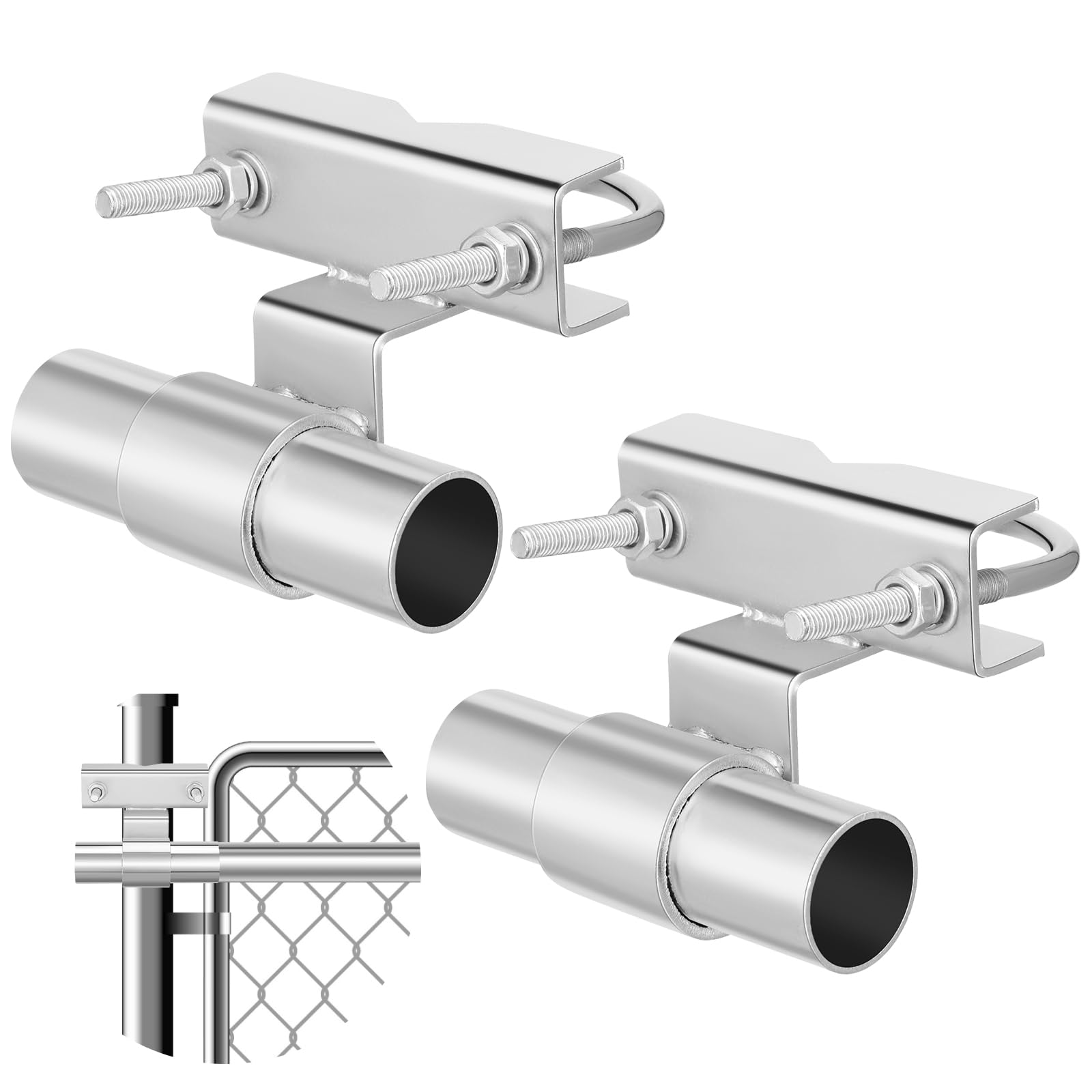 MorningRo 2 Pcs Chain Link Fence Rolling Gate Universal Track