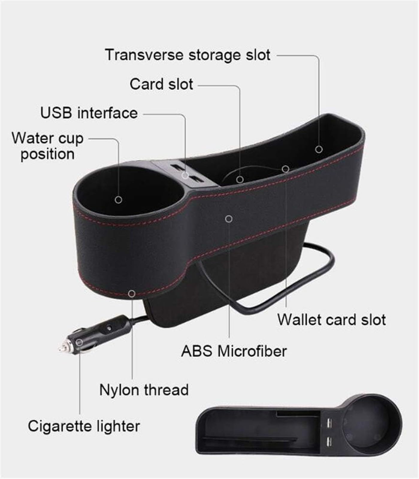 Caja Almacenamiento Asiento Coche, Organizador Cuero PU Asiento Coche, Organizador Relleno Huecos Laterales Asiento Coche, Orden Almacenamiento Bolsillo Hueco AutomáTico(Brown,Co-Pilot)