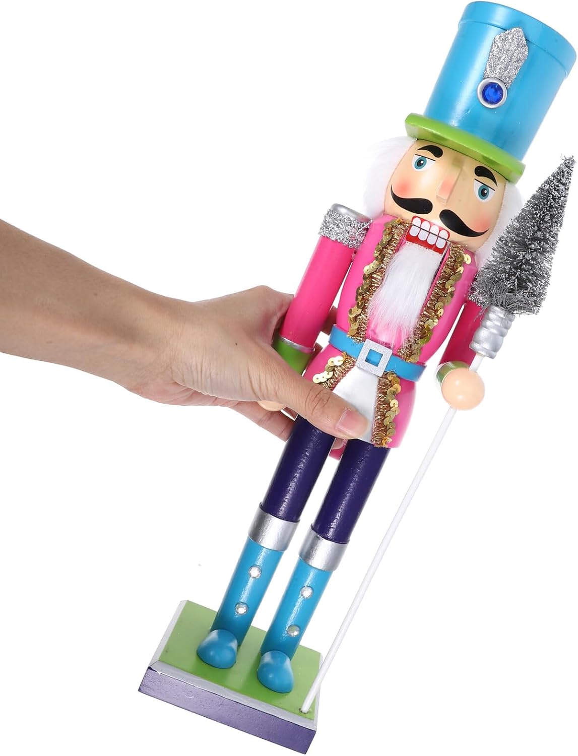 Christmas Nutcracker Figurine Wooden Nutcracker Decor Red Soldier Xmas Tabletop Ornament Holiday Party Decoration