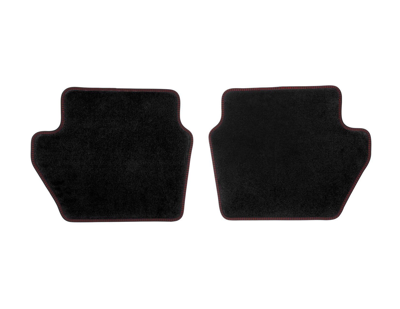Original Ford Fiesta 2017-Aktuell und Ford Puma 2019-Aktuell Velours-Teppichfußmatten für hinten, schwarz mit roter Naht
