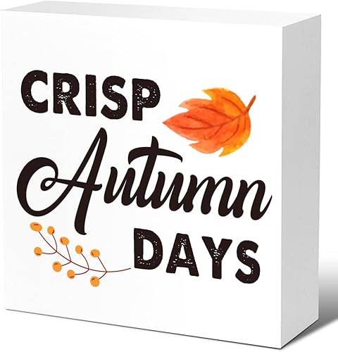 Miniatura 1 de Letreros rústicos de madera con bloques de madera, calabaza especia todo, caja de madera para el hogar, dormitorio, oficina, escritorio, mesa,