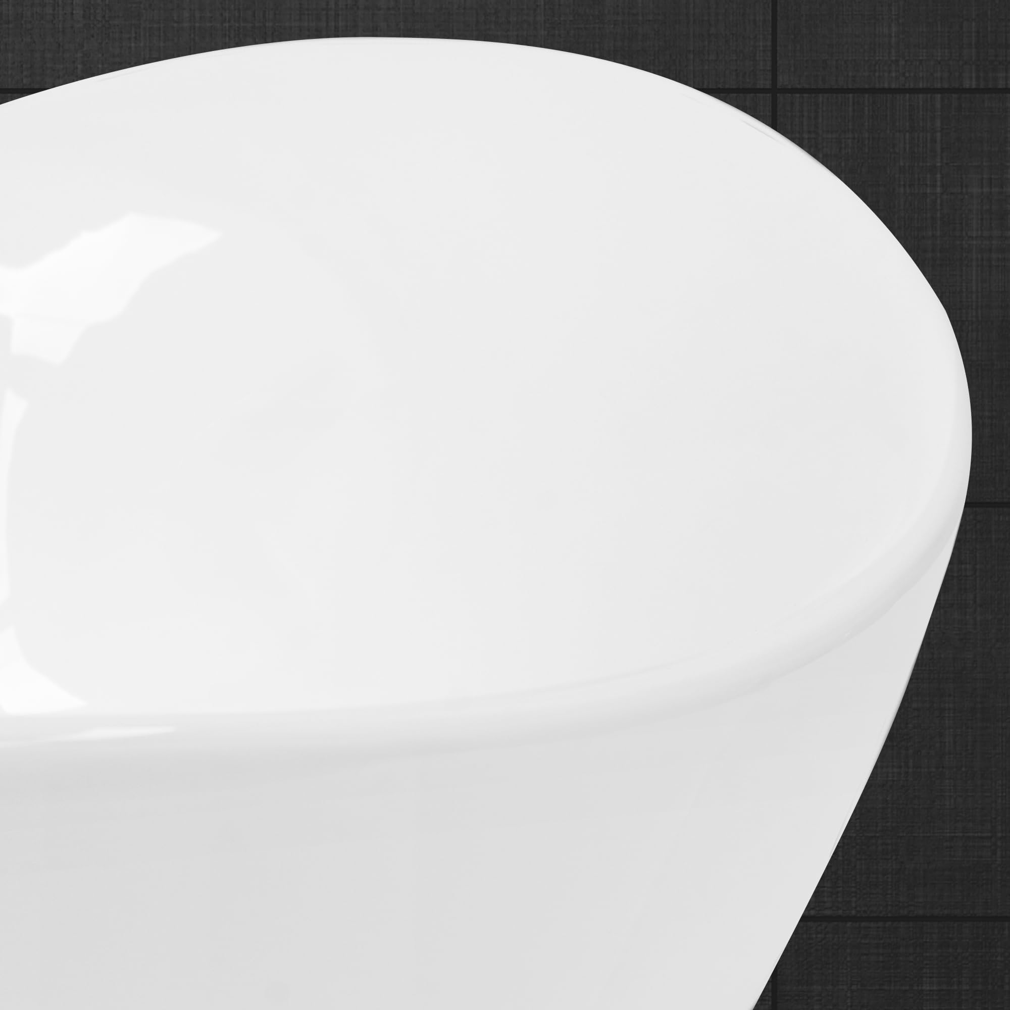 LuxeBath Lavabo Ovalado de Cerámica con Agujero Grifo Blanco Brillante Aseo Lavamanos sobre Encimera - 59x20,5x39,5 cm - Diseño moderno Pila de Pie para el Cuarto de Baño y de Invidatos-WC