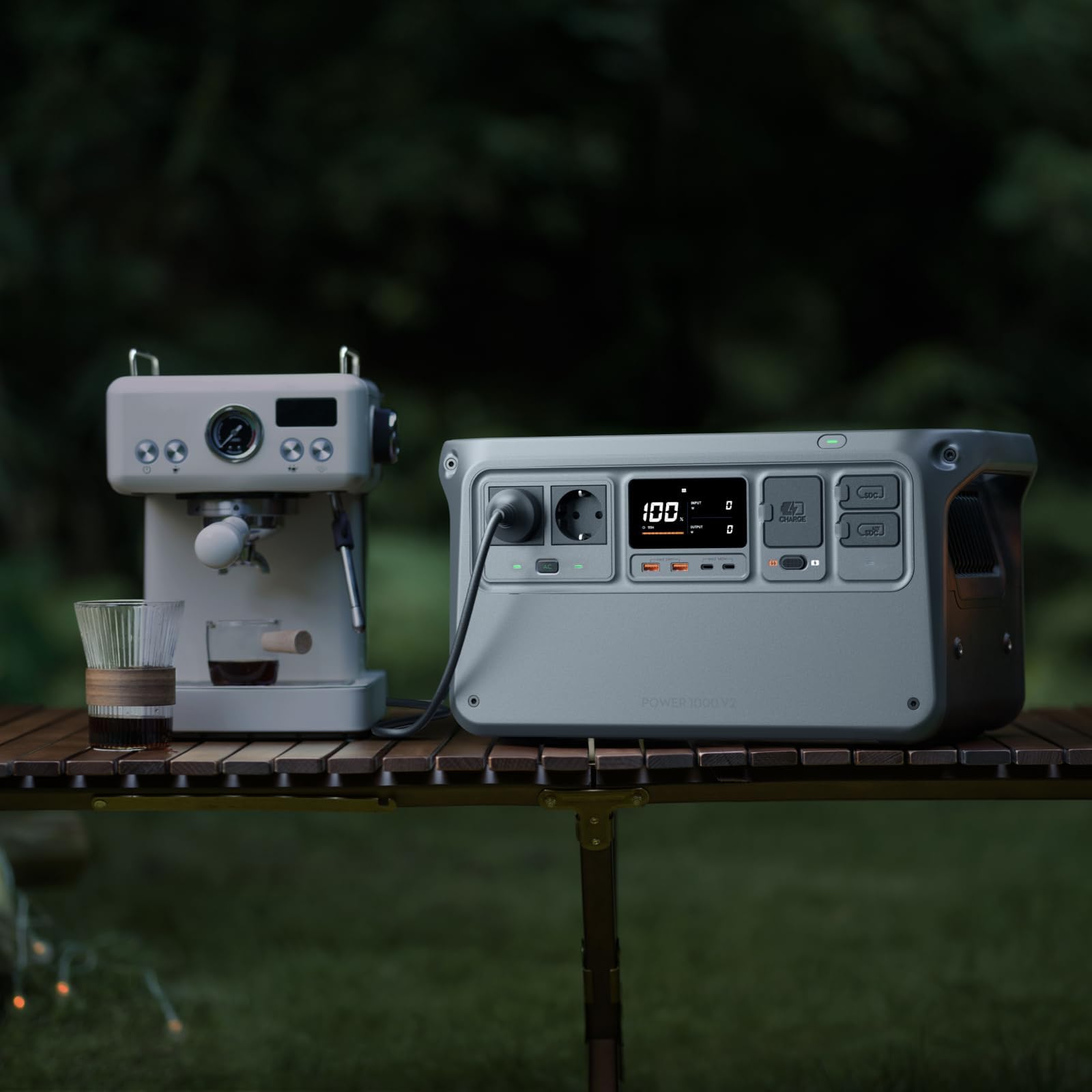 DJI Power 1000 V2 Estación de energía portátil, Batería LFP de 1024 Wh, Salida de 2600 W, Recarga del 0% al 80% en 37 minutos, Generador eléctrico para el hogar (con enchufe de 30 W incluido)
