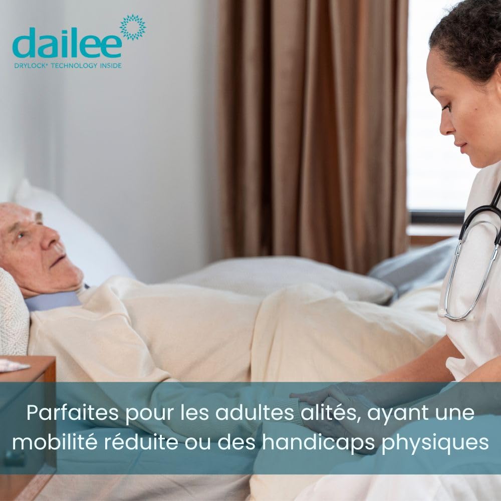 Dailee Lingettes Hygiène Adulte XL - 288 Lingettes Corps Nettoyantes Humides pour Incontinence et Hygiène Intime - Adultes, Personnes Agées, Patients Alités - 6 Paquets