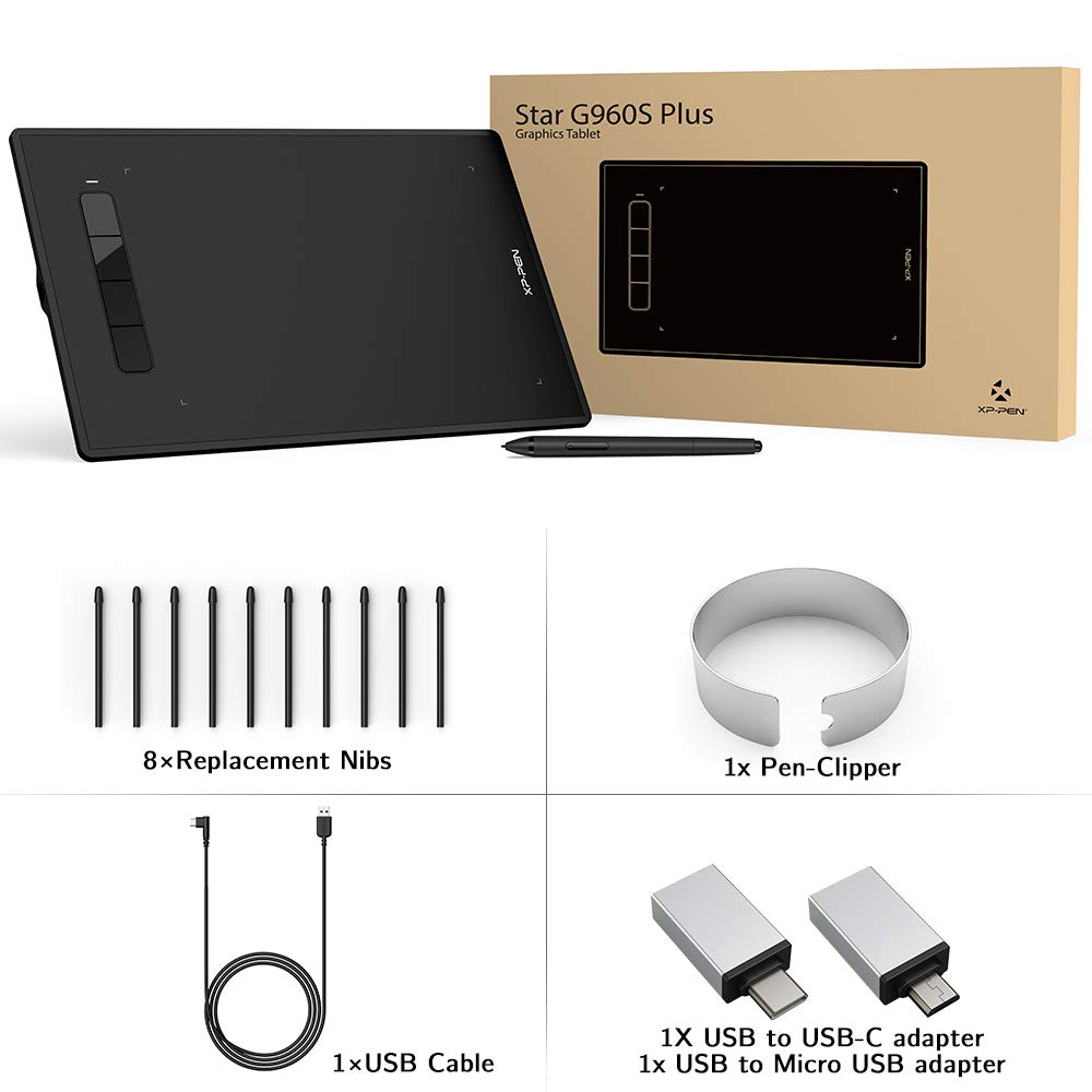 XP-PEN Star G960S Plus tablet graficzny 9 x 6 cali 8192 poziomy ciśnienia Tilt