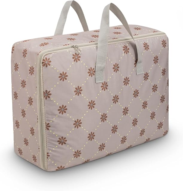 105 L Clothing Storage Bags with Handle and Zipper,Travel Moving Bags for Clothes Throw Pillows Quilts, Moisture proof Luggage Bags,Sturdy, No-Smell(Grey)